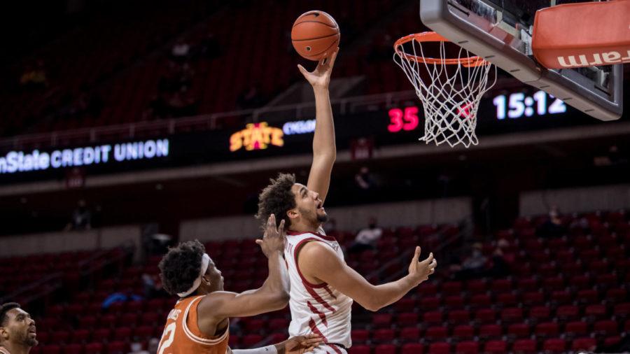 George Conditt IV scores a layup against the University of Texas in Iowa States 81-67 loss.