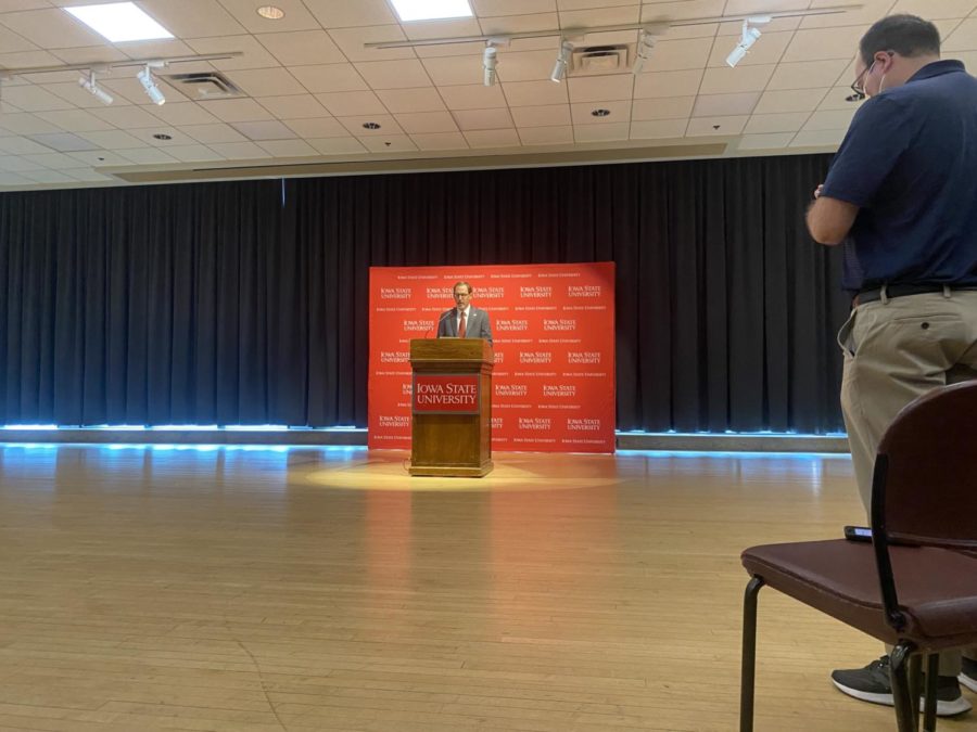 Iowa State senior vice president and provost Jonathan Wickert spoke Tuesday at a media availability about the universitys plans for the fall semester.