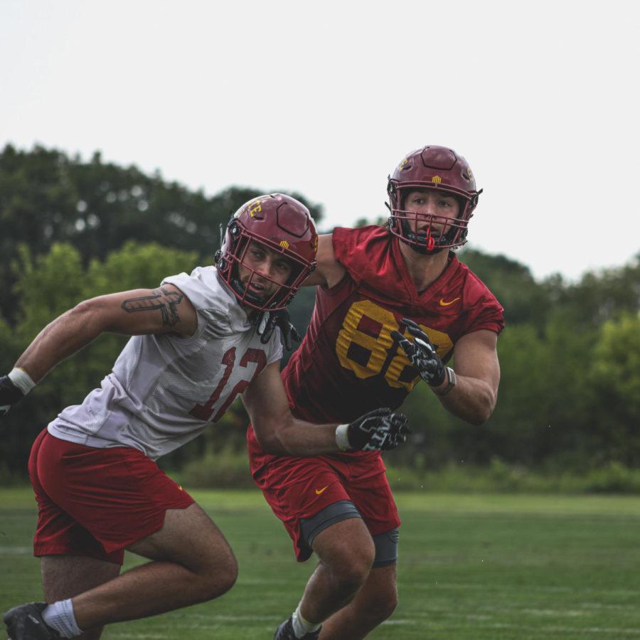 Iowa State coaches and players have enjoyed the idea of good on good practice reps throughout fall camp, leaving little room for error with eight preseason All-Big 12 first selections on the field. (Photo courtesy of Iowa State Athletics)