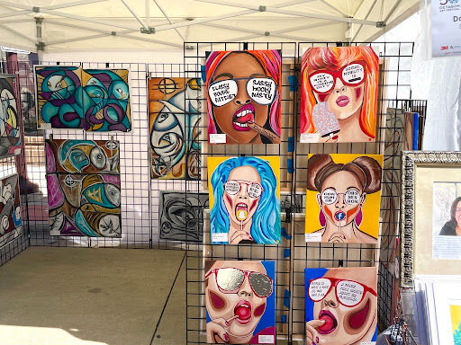 Des Moines artist Danielle Kelso hosted a booth at the Octagon Art Festival on Sunday. 
