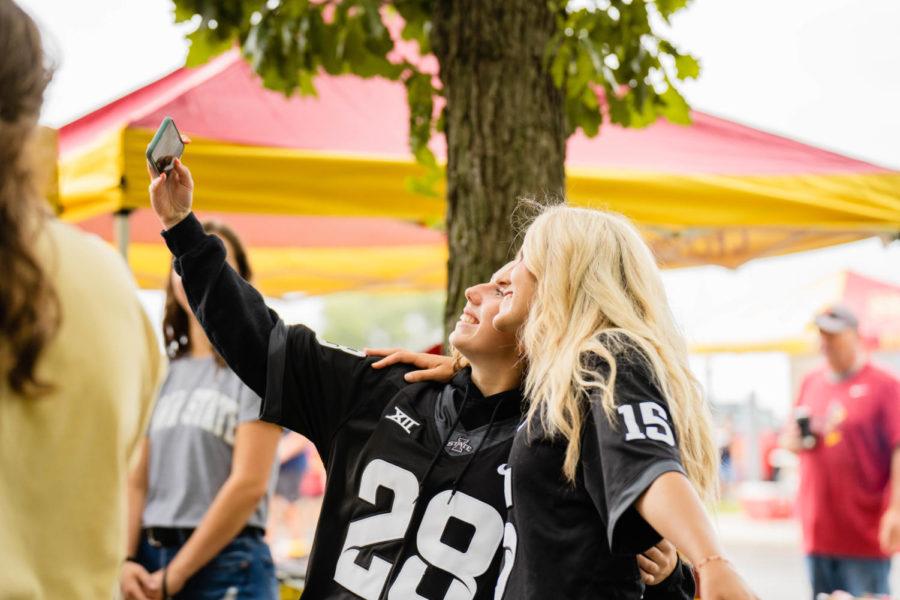 Cyclone+fans+take+a+selfie+during+a+tailgate+before+the+season+opener+vs+Northern+Iowa+on+Sept.+4.