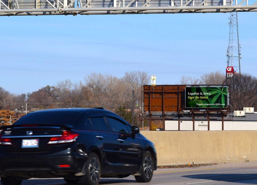 The Iowa State chapter of the national marijuana reform organization NORML placed a billboard in Des Moines to garner support for the legalization of weed. 