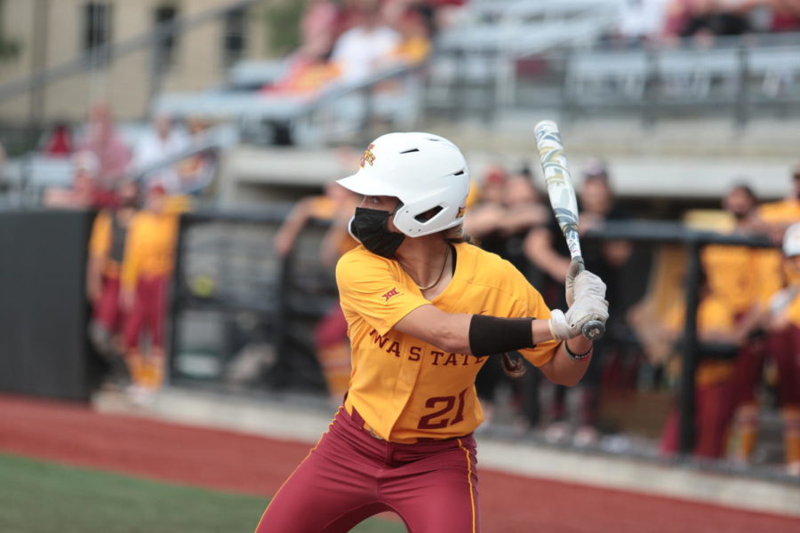 Then-senior Skyler Ramos hits against the Northern Iowa Panthers on May 22, 2021 in the NCAA Columbia Regional.