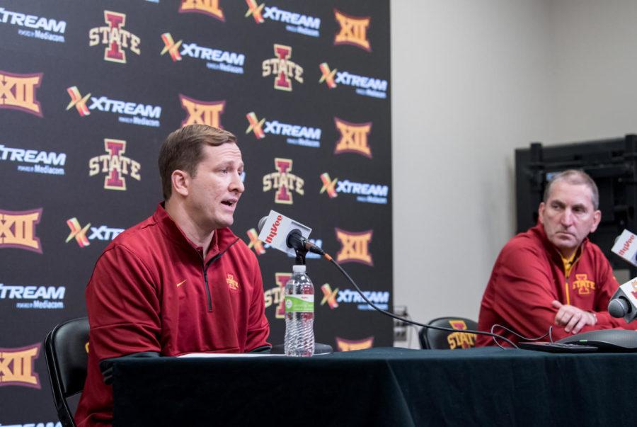 Iowa State mens basketball head coach T.J. Otzelberger speaks to the media during his introductory press conference March 19.