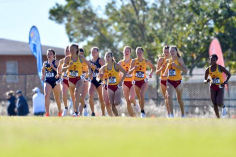Iowa State womens cross country team competes in the Big 12 Cross Country Championship on Oct. 29 in Stillwater, Oklahoma. (Photo courtesy of Iowa State Athletics)