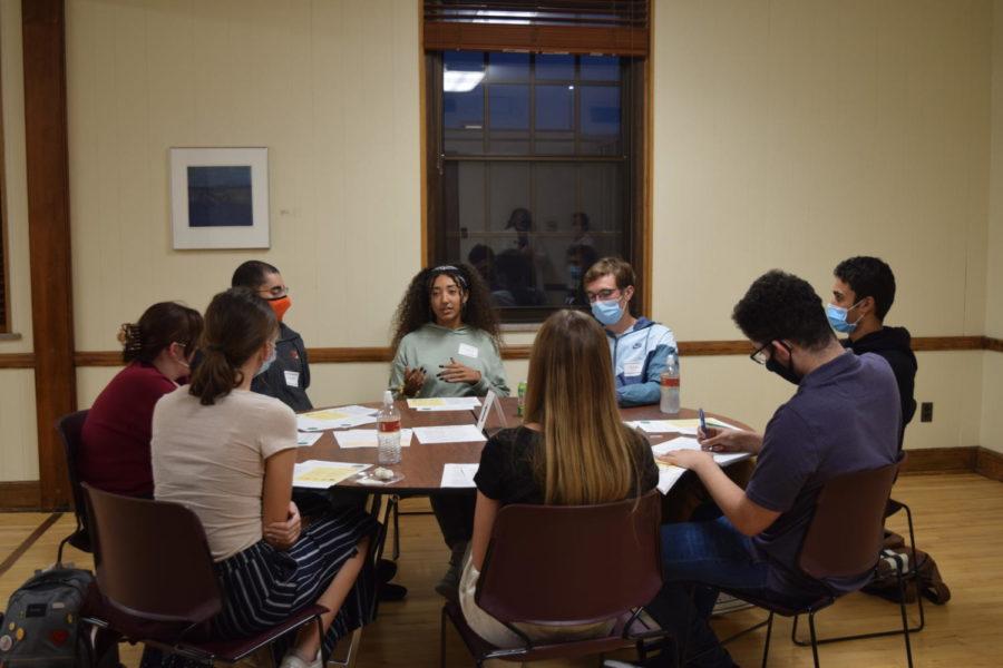 A group of more than 30 students gathered in the Memorial Union to deliberate on the future of clean energy and practice their civic skills.
