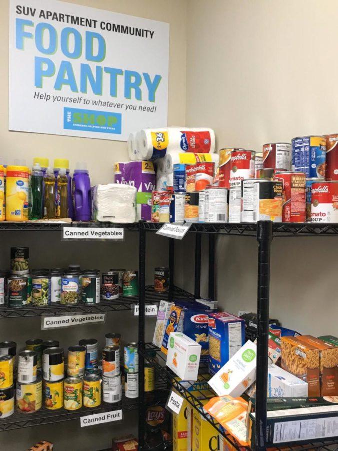 Stocked+with+food%2C+the+S.H.O.P.s+pantry+offers+food+for+students+in+need.