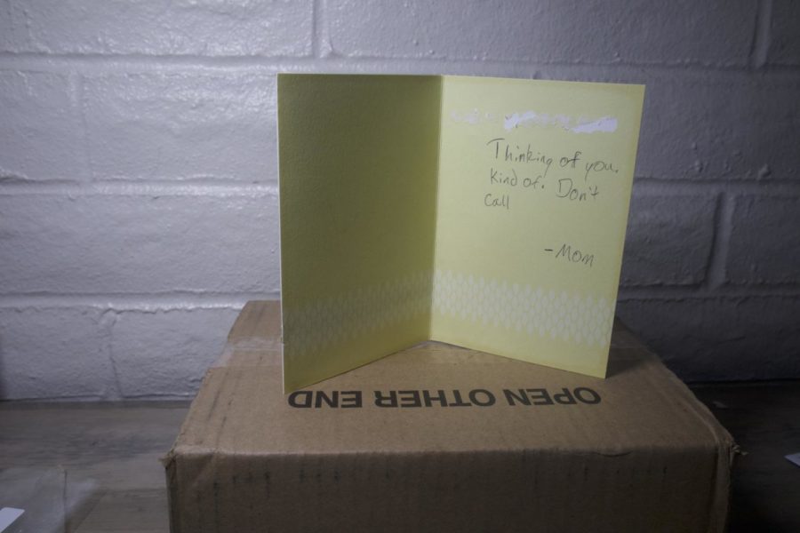 Sending their regular care package to show you that they still care, your parents seemed to phone it in this time with a lazy card and lighter package.