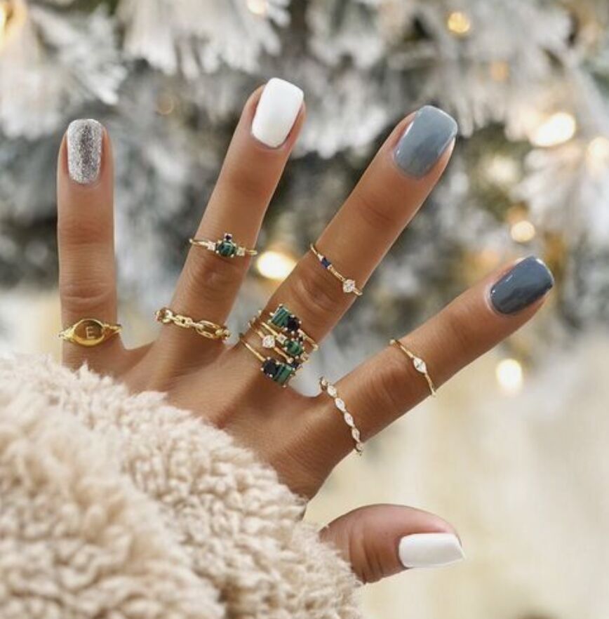This cool-toned nail look is subtle yet perfect for winter months. 