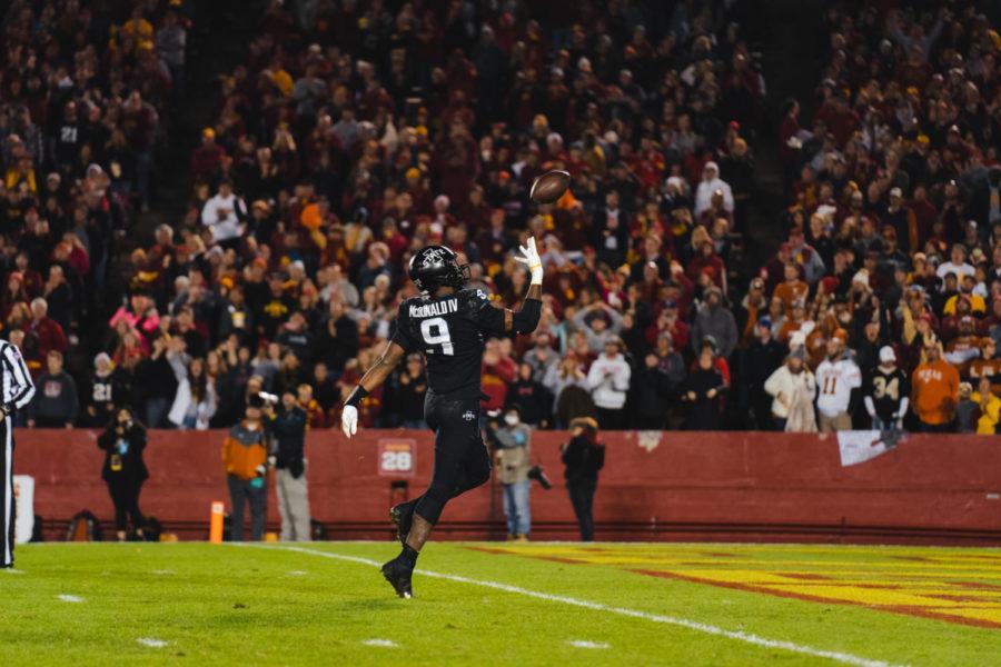 Will McDonald struts into the end-zone after Texas was called for a penalty in the Cyclones 30-7 win on Nov. 6. 