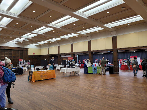 Some of the booths at the Study Abroad Fair. Photographed by Samantha Mori.