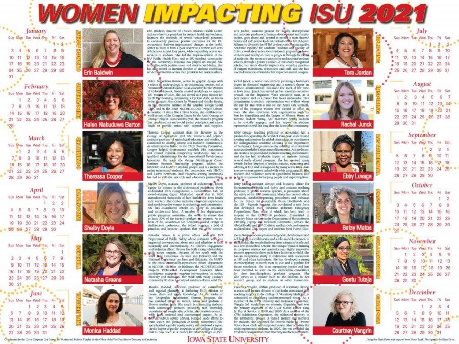 The honorees from the 2021 Women Impacting ISU Calendar will also be recognized at the 2022 reception.