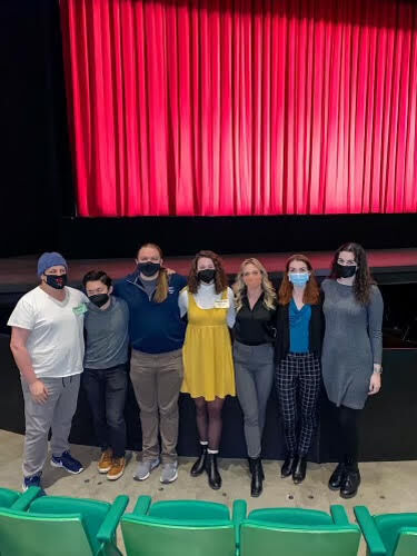 Current and former Iowa State music students will perform in the production of The Magic Flute. Left to right: Braeden Irvine, Robert Wise, Cole Stephenson, Samantha Schmitz, Sadie Etzel, Bridget Johnston and Olivia Gasper. 