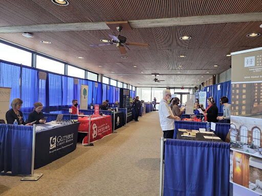 Booths 1 through 18 at the People to People Career Fair located on the first floor of the Scheman Building.