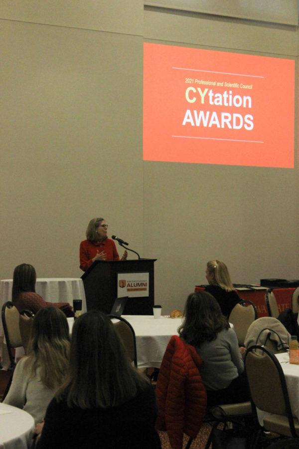 Wendy Wintersteen spoke Thursday at the first annual Cytation Award ceremony to be held in person since the outbreak of COVID-19.