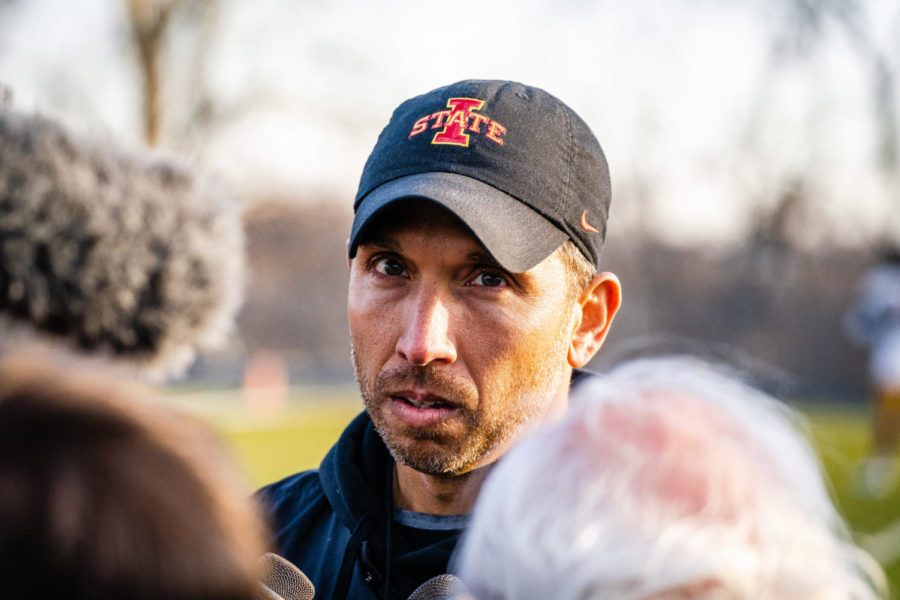 Matt Campbell during a spring practice on April 1, 2022 at Ames High School.