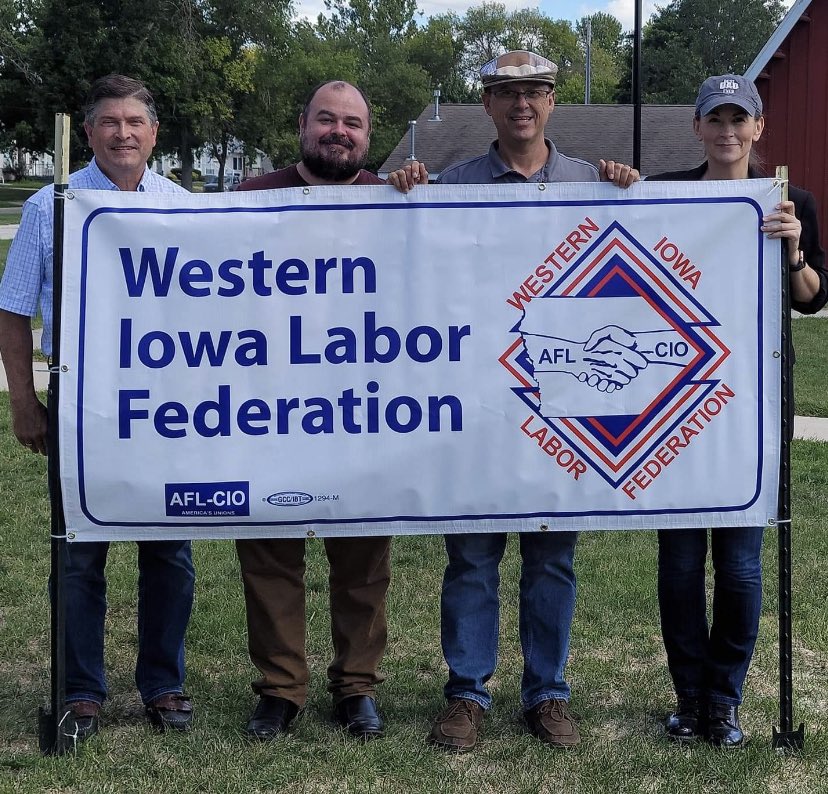 Ryan Melton at the Western Iowa Labor Federation Labor Picnic in Fort Dodge earlier in September.