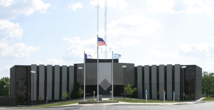 The Story County Administrative building is located in Nevada, Iowa.