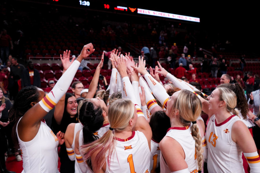Iowa State celebrates after its upset win over No. 1 Texas Oct. 19.