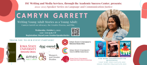 Camryn Garrett, a published author who sold her first book at the age of 17, will present an interactive lecture about authorship Oct. 5.