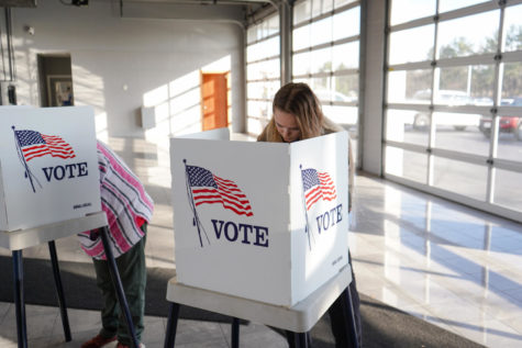 Mallory Toresdahl votes at Wilson Toyota of Ames on November 8, 2022.