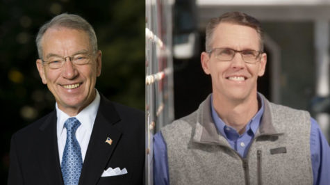 The image of Sen. Chuck Grassley (right) was the courtesy of Grassleys office, and the image of Rep. Randy Feenstra (right) was the courtesy of Feenstra for Congress. 