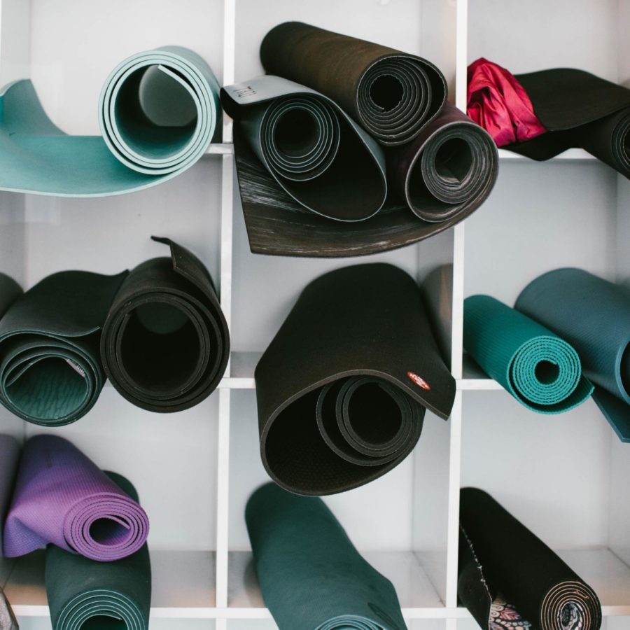 Yoga mats are a way to make at home yoga easier.