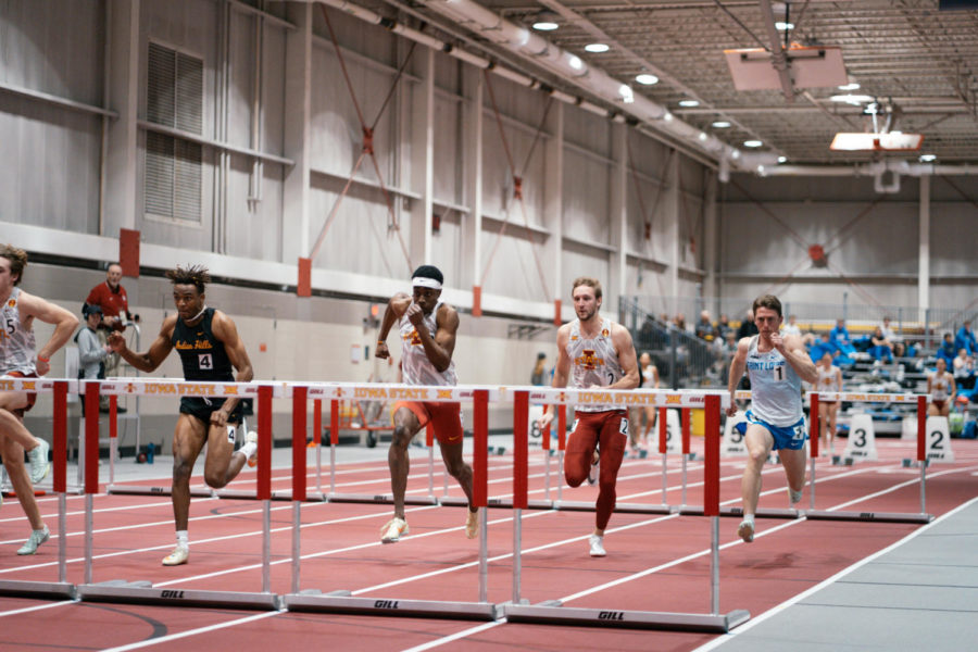 Mens 60m Hurdles at Lied Recreational Center in the ISU Classic on Feb. 4, 2023.