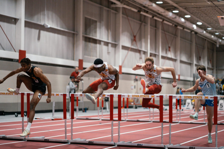Mens 60m Hurdles at Lied Recreational Center in the ISU Classic on Feb. 4, 2023.