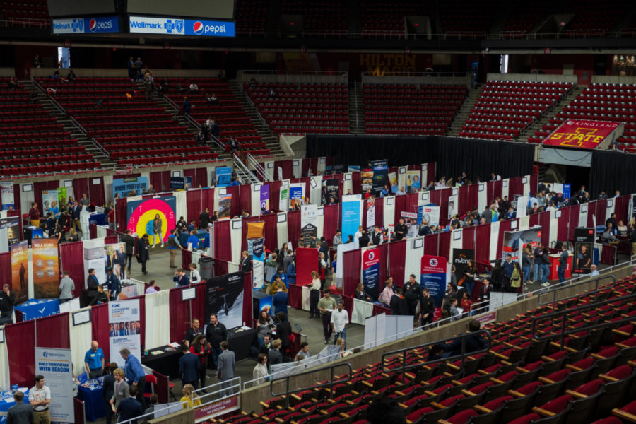 The business career fair took place at Hilton Coliseum on Feb. 8.  