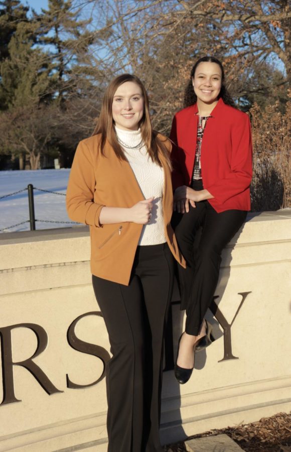 Rebecka Larson, a senior majoring in agricultural policy, is running for president with Arilyn Tegtmeier-Oatman, a senior majoring in global resource systems.