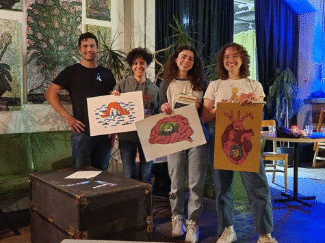 The top performers from Aprils poetry slam at Lockwood Cafe. Artwork created and donated by Jordan Arp.