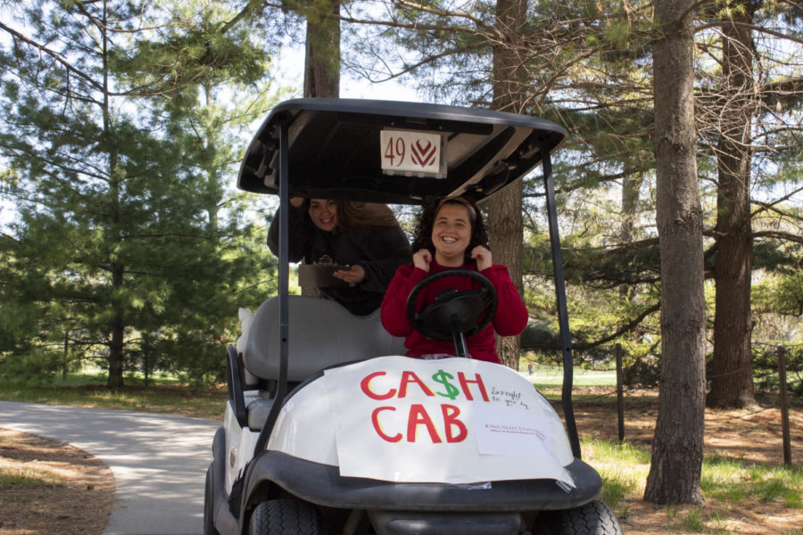The Office of Student Financial Aid providing rides to students in exchange for answering trivia questions. 
