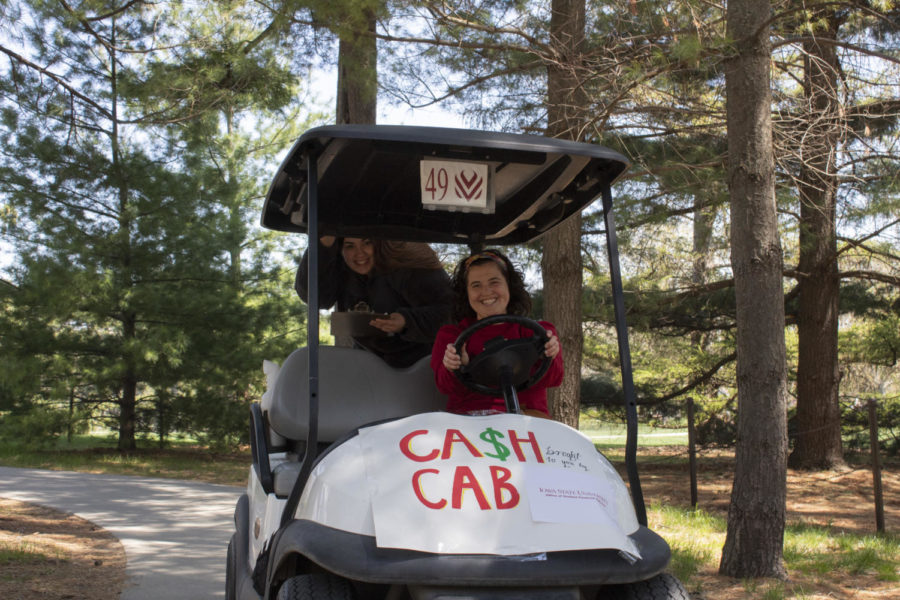 The Office of Student Financial Success drove a cash cab to provide rides to students in exchange for answering trivia questions April 26. 