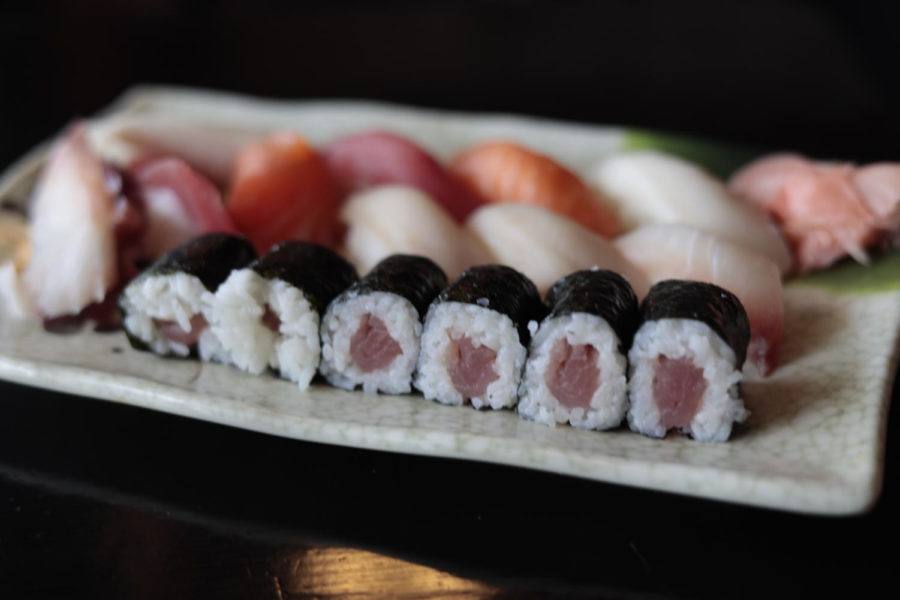 Sushi+made+at+Ichiban%2C+an+Asian-style+restaurant+modeled+after+izakaya+drinking+pubs.+