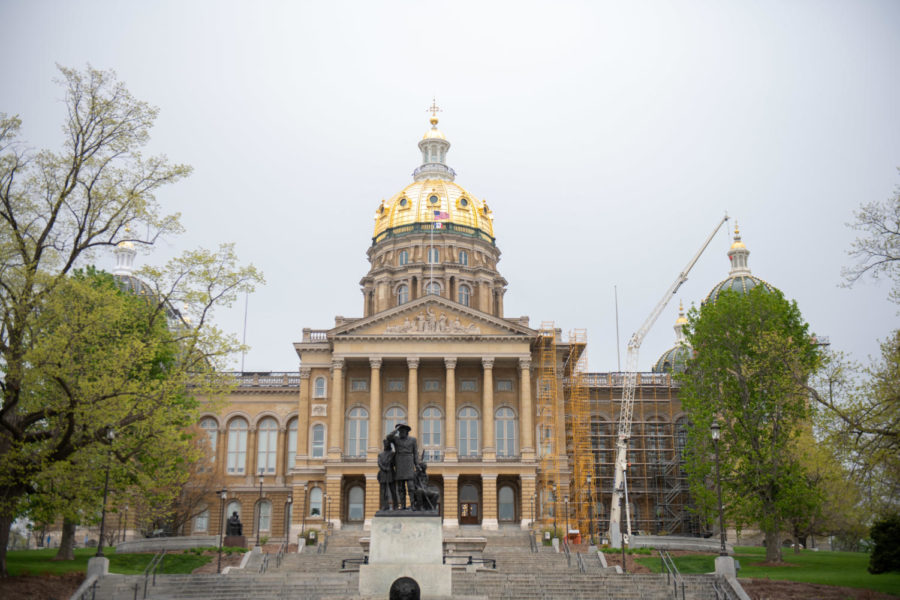 Iowa state capitol, located at 1007 E Grand Ave, Des Moines, IA 50319 on May, 3, 2023.