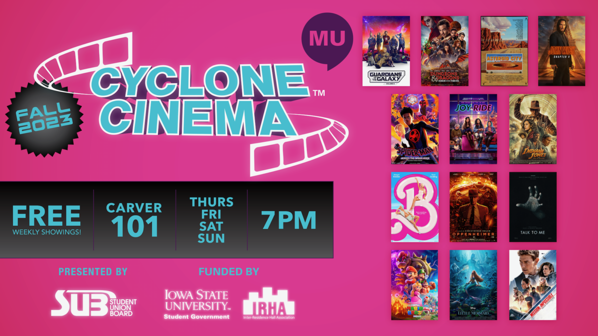 Fall 2023 Cyclone Cinema schedule.