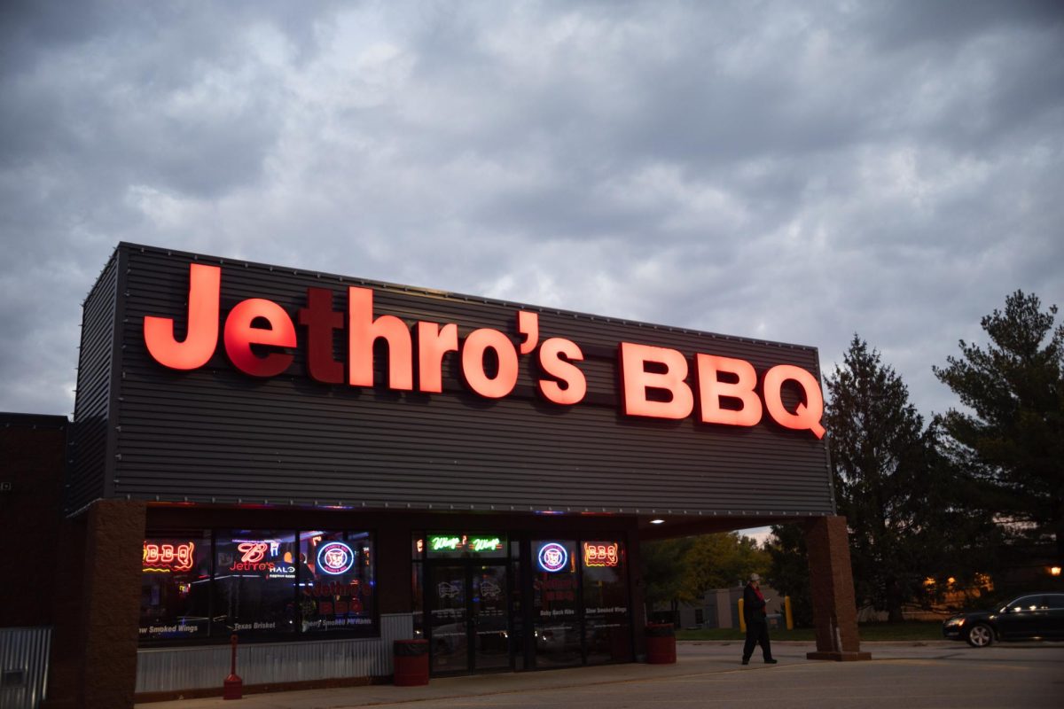 Jethros BBQ on October 19, 2023 at a Doug Burgum Campaign stop in Ames, Iowa.