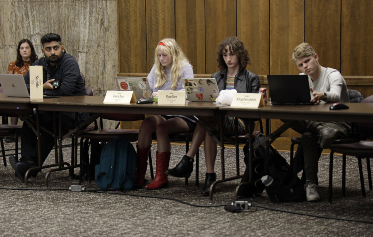 Members of the Student Government during the meeting at the Memorial Union on Oct. 11, 2023.