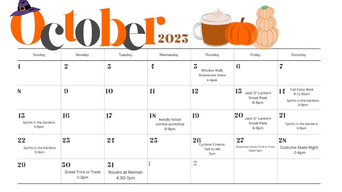 A calendar to keep you up to date on some spooky events that you won’t want to miss.