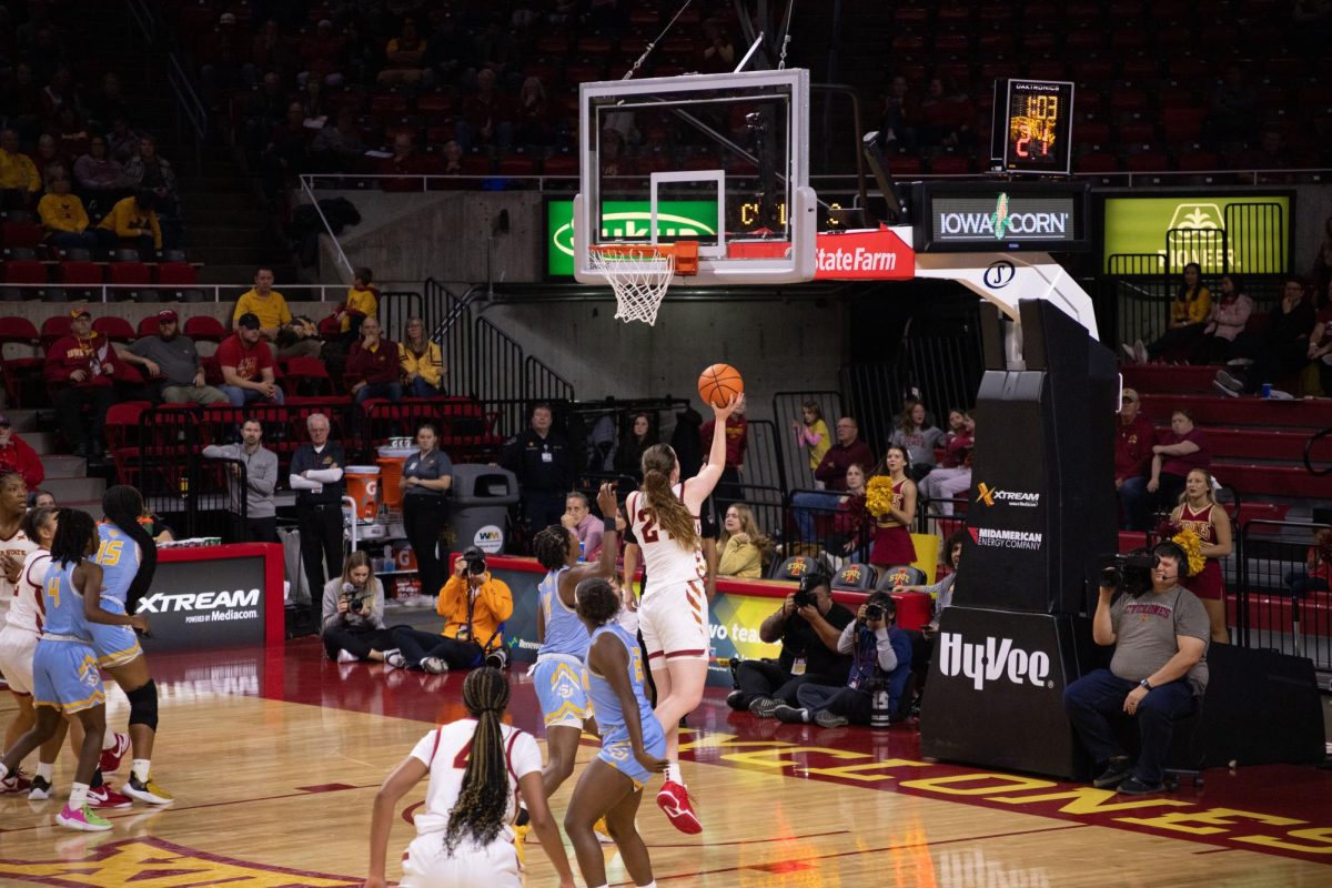 Addy Brown attempts a layup during the Iowa. State vs Southern Womens Basketball Game, Hilton Coliseum, Nov. 20, 2023.