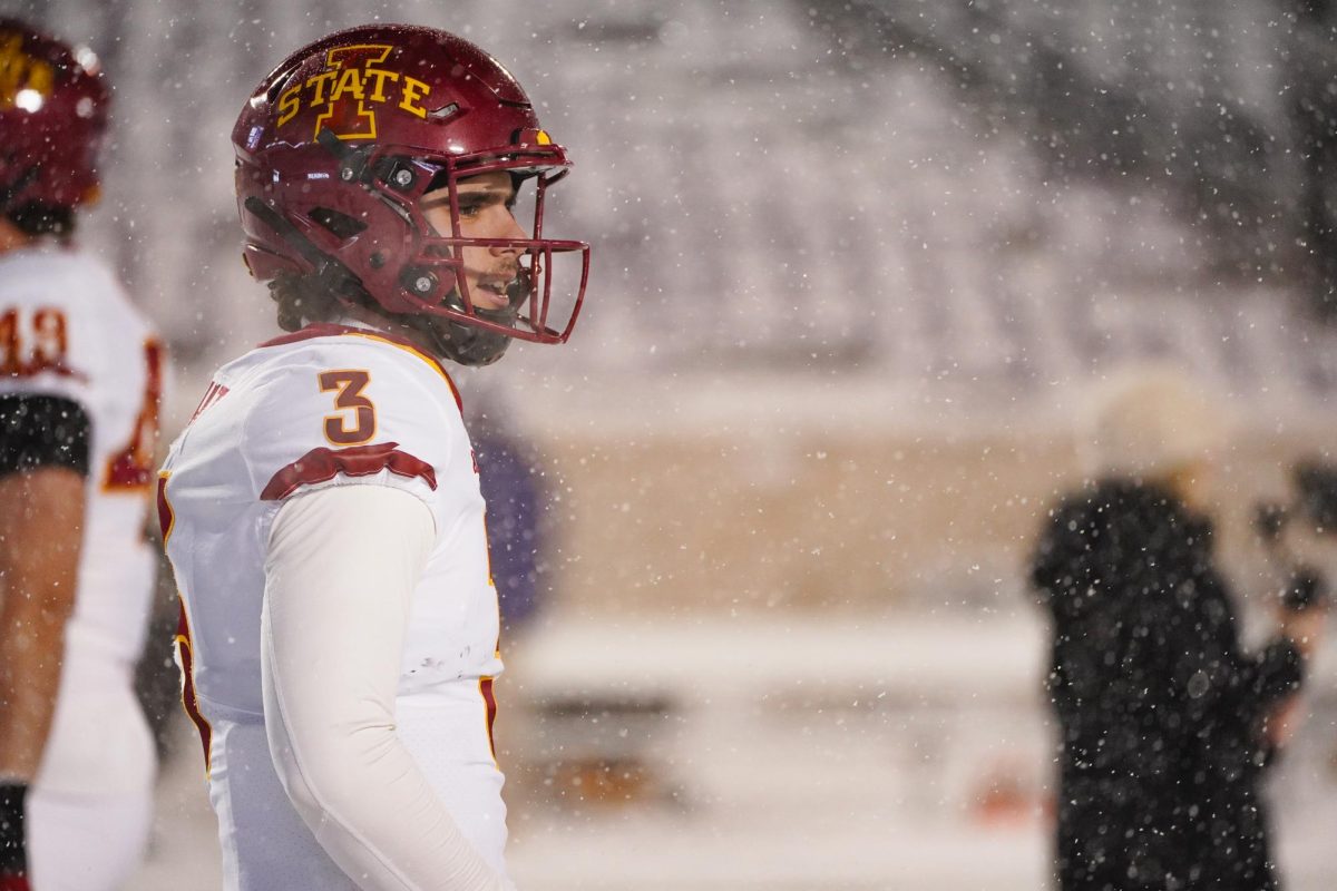 Rocco Becht during the Iowa State vs. Kansas State football game at Bill Snyder Family Stadium on Nov. 25, 2023 in Manhattan, KS.