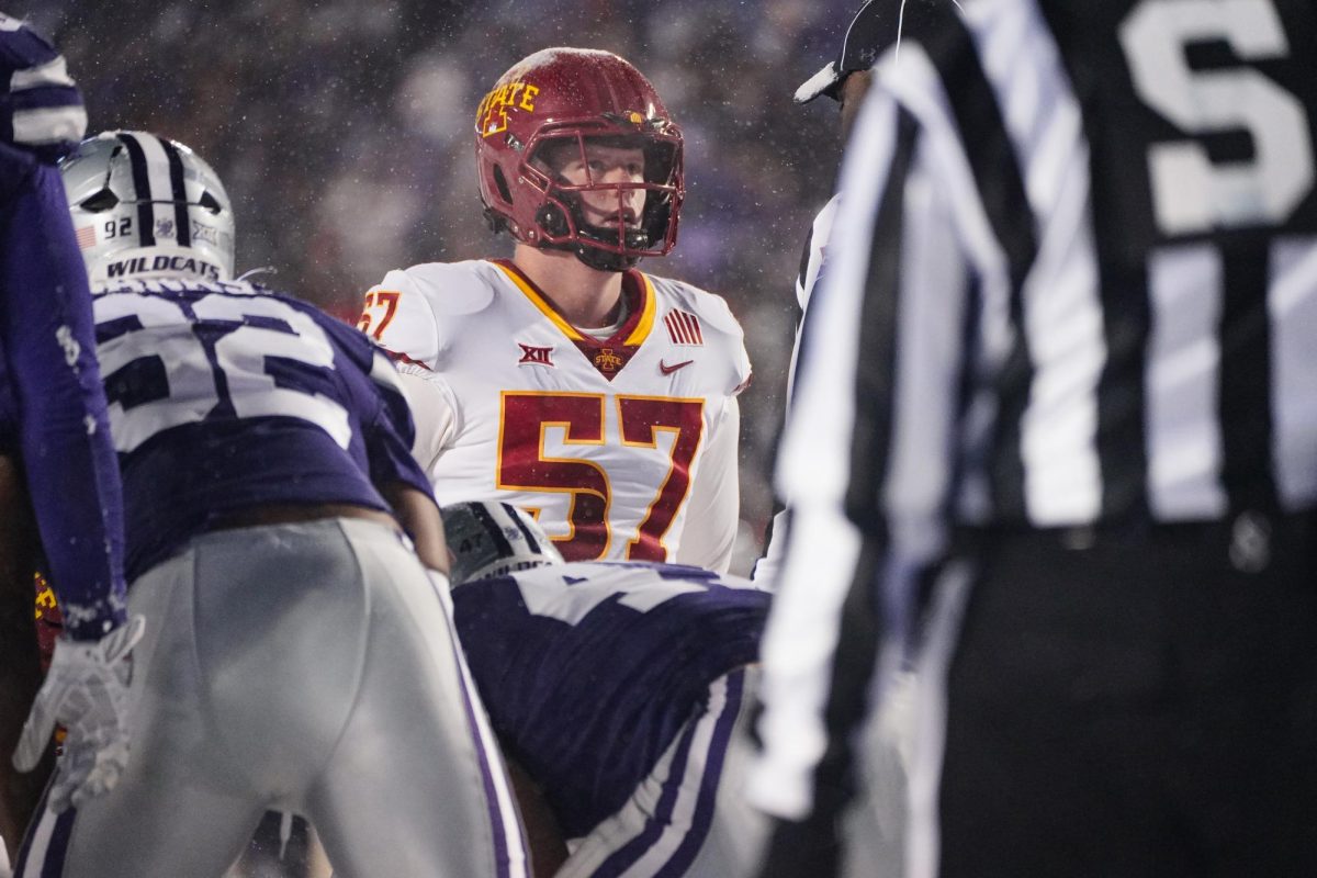 Longsnapper Drake Knobloch at the Iowa State vs. Kansas State football game at Bill Snyder Family Stadium on Nov. 25, 2023 in Manhattan, KS.