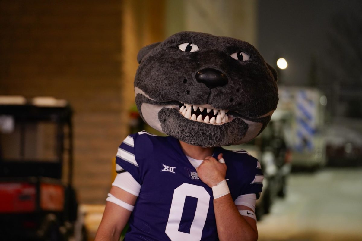 Willie the Wildcat, Kansas State Mascot, Iowa State vs. Kansas State football game at Bill Snyder Family Stadium on Nov. 25, 2023 in Manhattan, KS.