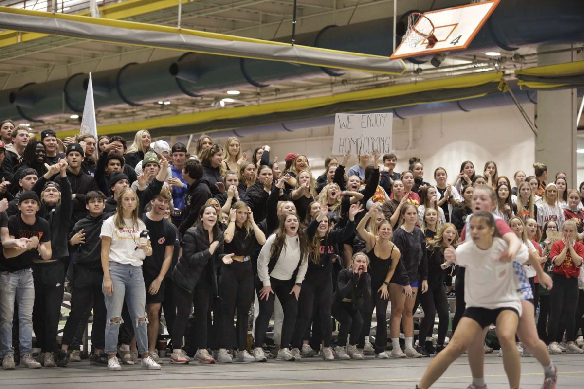 Members of the Iowa State greek houses compete in basketball intramural finals at Lied Recreation Athletic Center, Nov. 2, 2023.