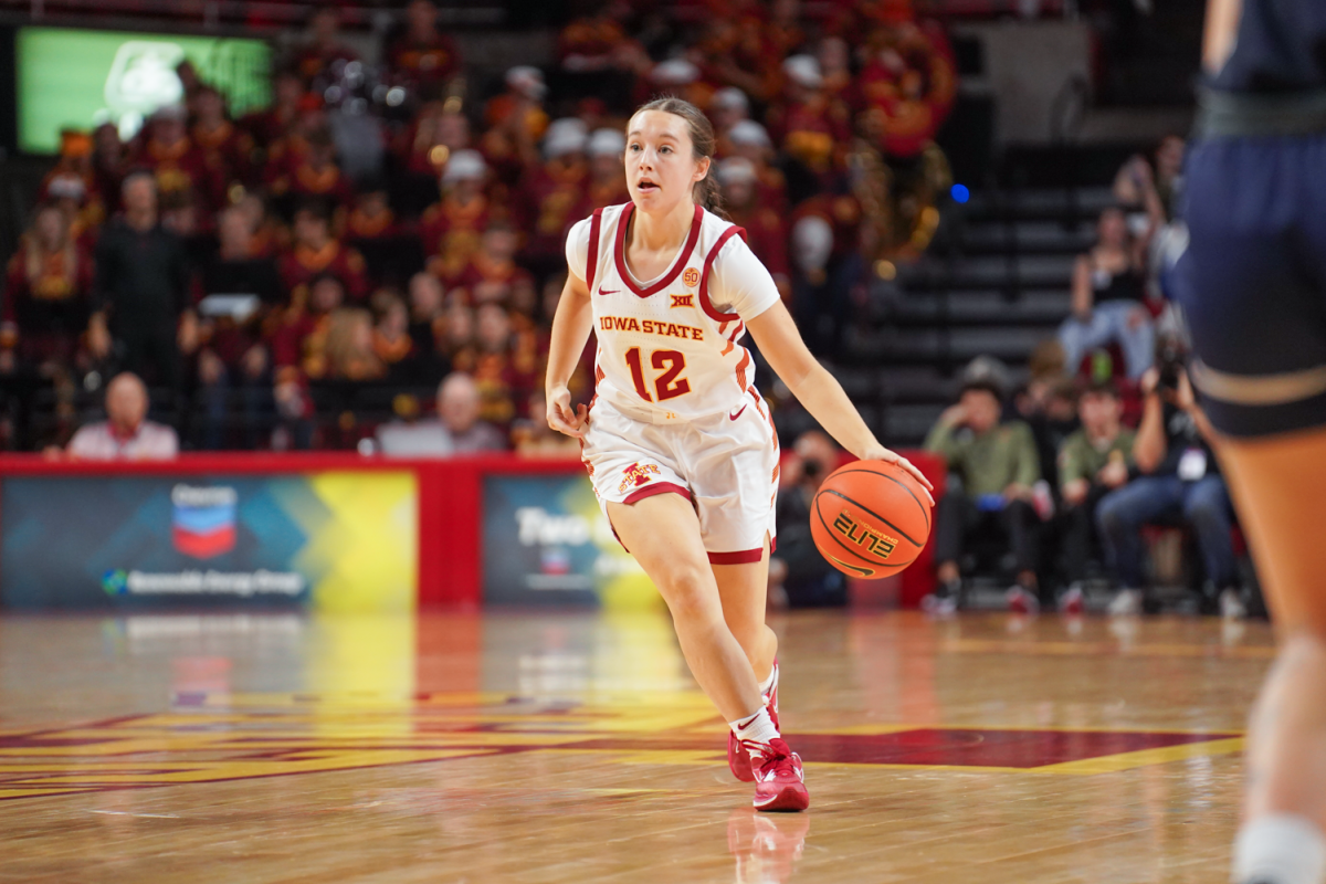 Mary Kate King runs the offense during the home opener against Butler at Hilton Coliseum on Nov. 6, 2023.