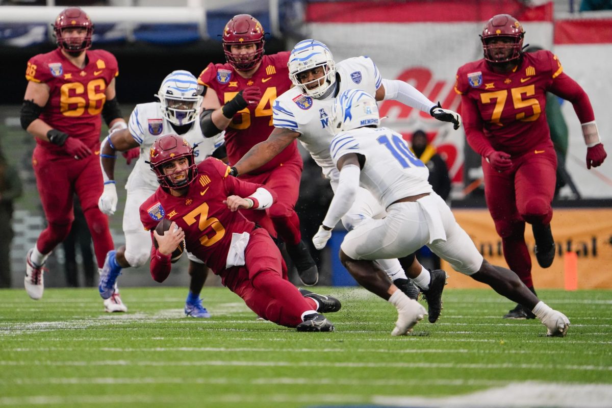 Rocco Becht scrambles during the second quarter of the 2023 AutoZone Liberty Bowl, Simmons Bank Liberty Stadium, Dec. 29. 2023.