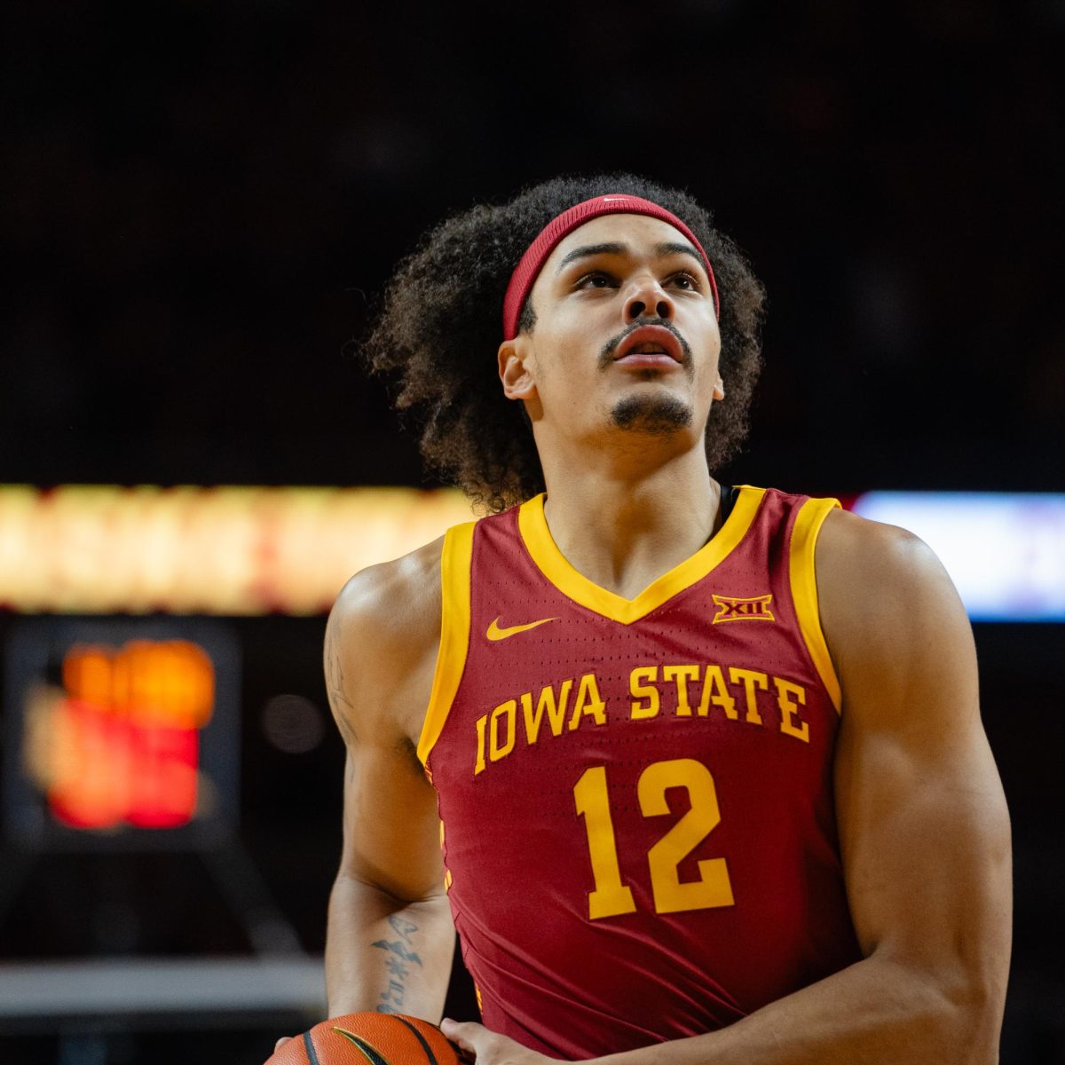 Robert Jones, pregame of the Iowa State vs. Eastern Illinois University men's basketball game, Hilton Coliseum, Dec. 21, 2023.