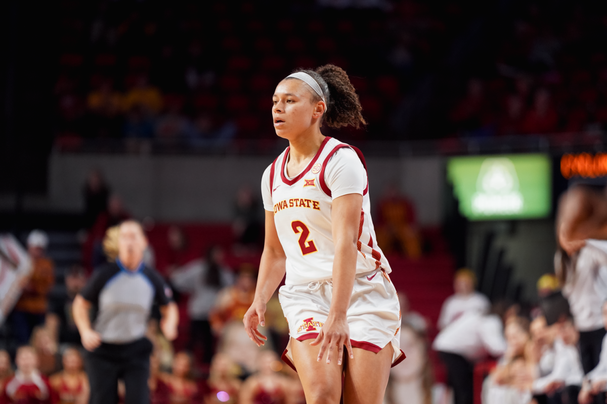 Arianna Jackson dribbles the ball up the court against North Dakota State at Hilton Coliseum on Dec. 10, 2023.
