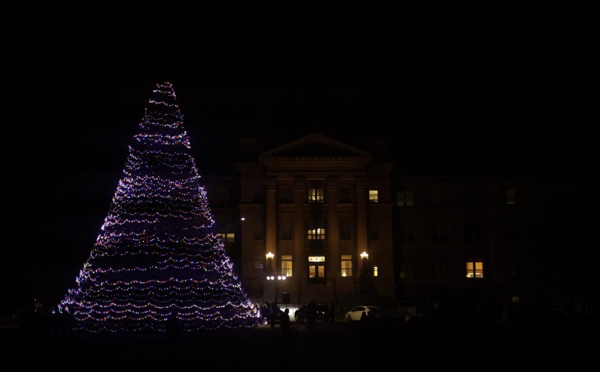 The annual tree lighting ceremony took place outside of Beardshear Hall on Friday, Dec. 1, 2023.